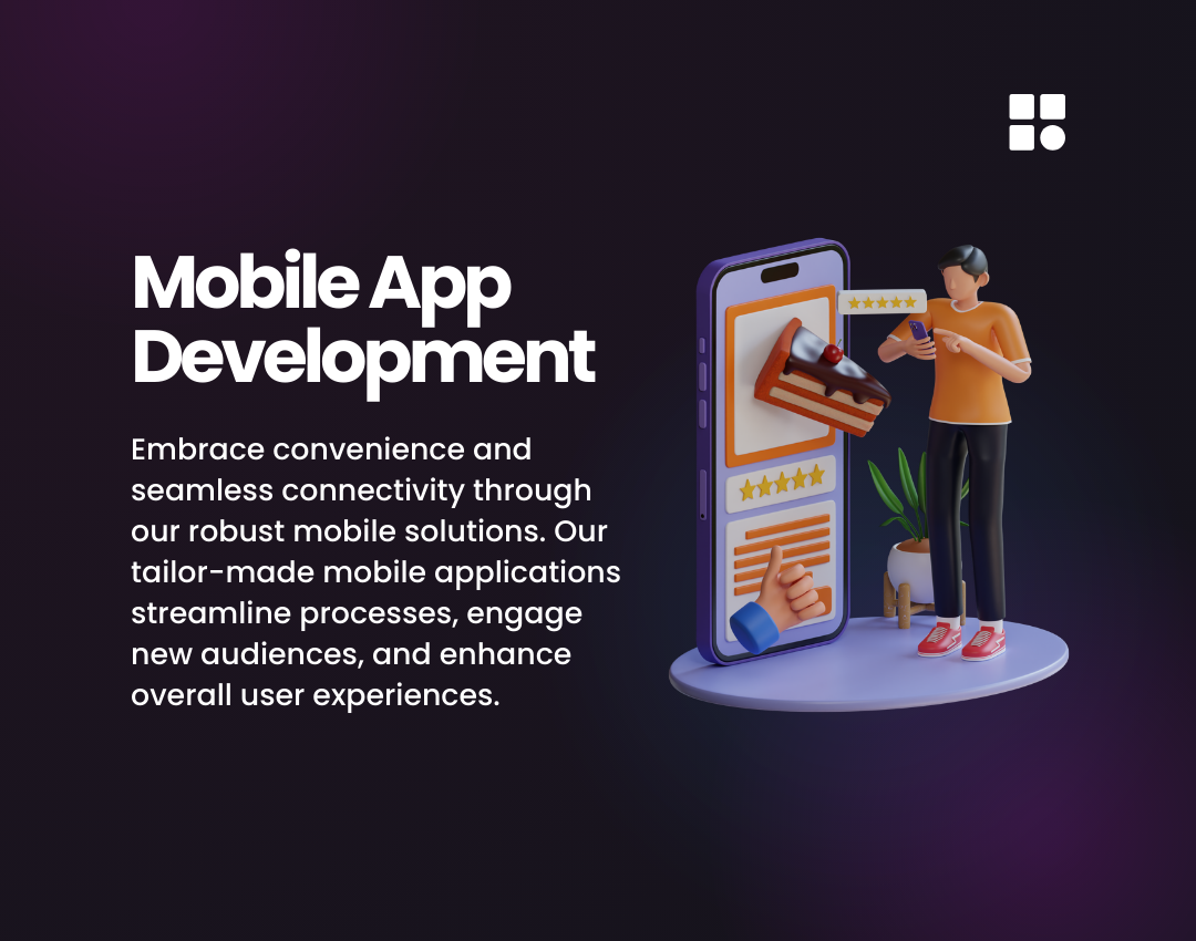 Mobile App Development: Embrace convenience and seamless connectivity through our robust mobile solutions. Our tailor-made mobile applications streamline processes, engage new audiences, and enhance overall user experiences.